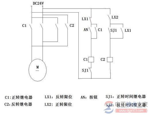 24V直流電機正反轉電路圖