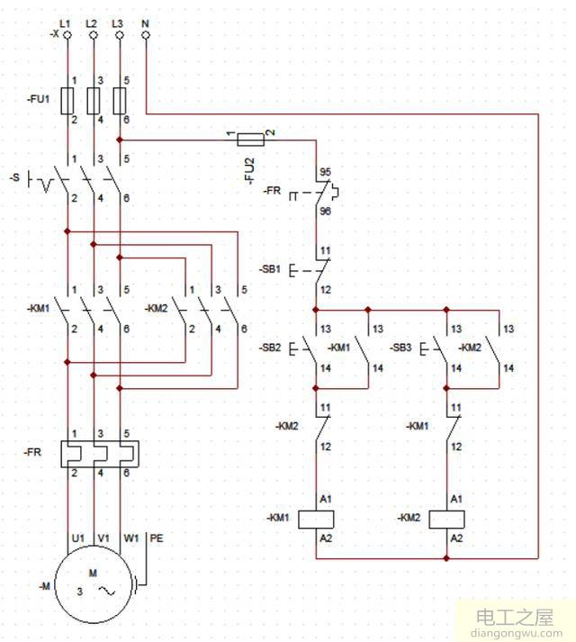 三相交流電動機正反轉互鎖電路的分析